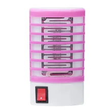 Противомоскитные лампы, светодиодная розетка, электрическая москитная ловушка для мух, насекомых, ловушка для убийцы, ночная лампа, освещение, розовый(Eu Plus