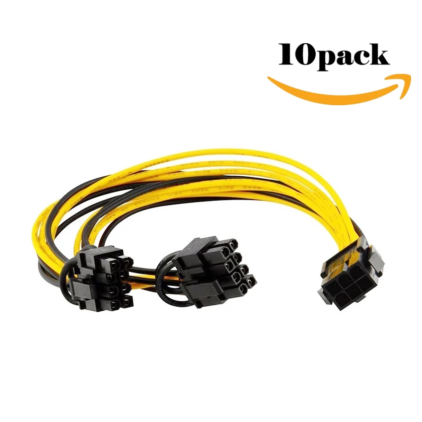 5pcs/10pcs 6pin PCI Express to 2 x PCIe 8 (6+2) pin Motherboard Graphics Video Card PCI-e GPU VGA Splitter Hub Power Cable 20CM