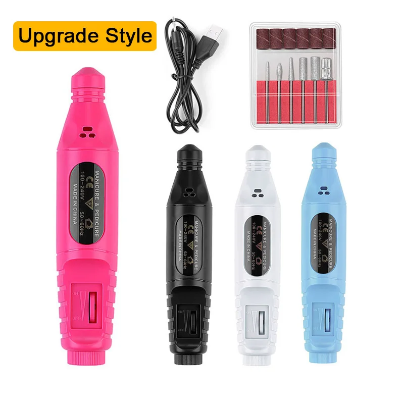 Электрическая дрель для ногтей 1 комплект ручка маникюра с USB зарядкой