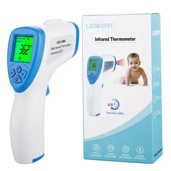 

In Stock Digital Thermometer Infrared Baby Adult Forehead Non-contact Thermometer with LCD Backlight Temperature Measuring Gun