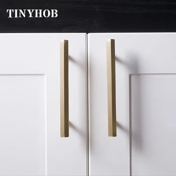 

Nordic Brass Six-side Long Handles Drawer Pulls Wardrobe Handles Cabinet Knobs and Handles Solid Golden Small handles