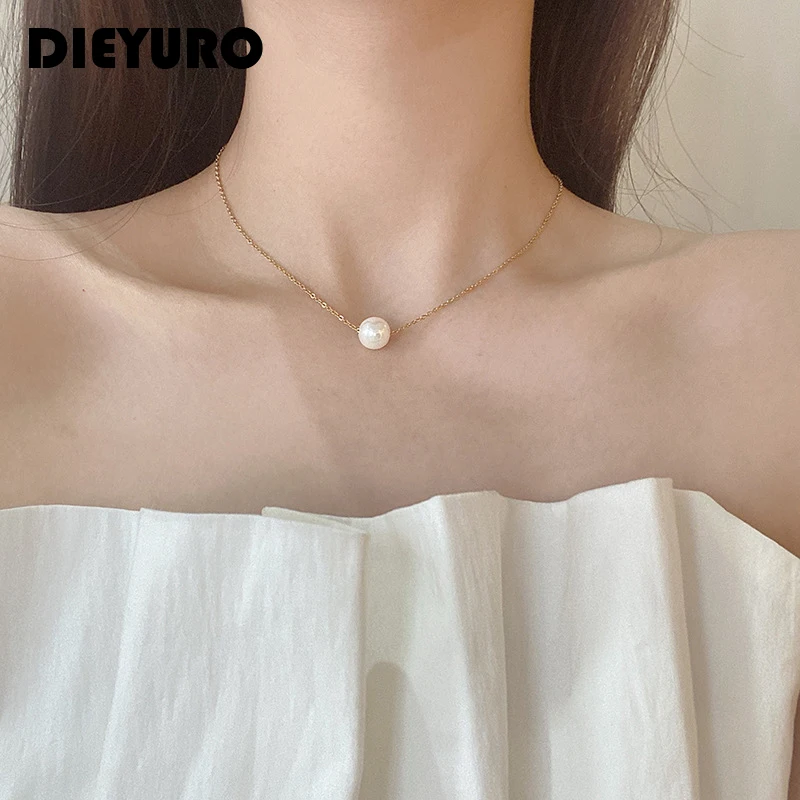 버블 모이사나이트 테니스 목걸이, D 컬러 라운드 다이아몬드, GRA 925 스털링 실버, 여성용 웨딩 쥬얼리, 2mm, 3mm 11 DIEYURO 316L 스테인레스 스틸 우아한 한 진주 목걸이 여성 미니멀리스트 기질 프랑스어 절묘한 보석 결혼식을 사용자 정의