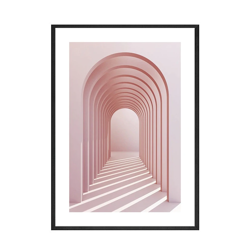 Pink-Style-Girl-Room-Decor-Art-Print-Painting-Archway-Hawa-Mahal-Palace-HD-Posters-Rose-Grape (3)