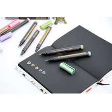 Металлическая кисть для керамического стекла, пластиковая пуля, журнал, профессиональные цвета, школьные канцелярские принадлежности, металлические цветные маркеры