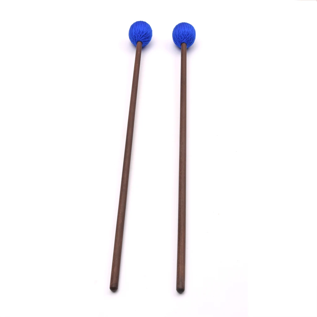 Высокое качество 1 пара средних твердых Marimba Mallets палочки венчики, Royalblue шерсть молоток голова музыкальный инструмент Аксессуары
