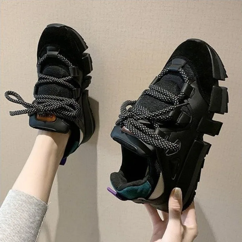 Ulzzang/2020; Модные женские кроссовки на массивной платформе; черные спортивные дышащие туфли для папы; Весенняя женская повседневная обувь на ш... Ulzzang/2020; Модные женские кроссовки на массивной платформе; черные спортивные дышащие туфли для папы; Весенняя женская повседневная обувь на ш...