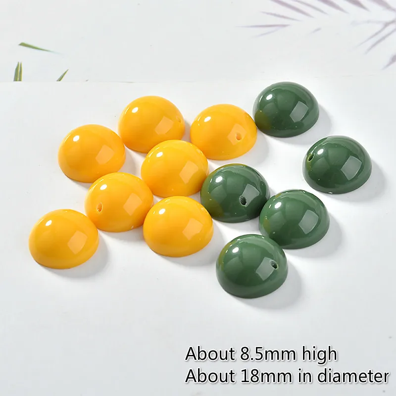 Авокадо зеленый курица желтый перфорированная Смола полукруглый патч DIY серьги