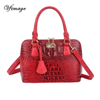 

Vfemage Designer Crocodile Pattern Handbag Women Bucket Bag High Quality Ladies Hand Bags Shoulder Female Crossbody Bag Bolsos