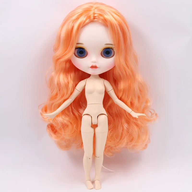 ICY Blyth пользовательская кукла белая кожа и тело тела Новая Улыбка Рот матовое лицо 1/6 игрушки BJD DIY модные куклы девочка подарок Специальное предложение - Цвет: Nude doll