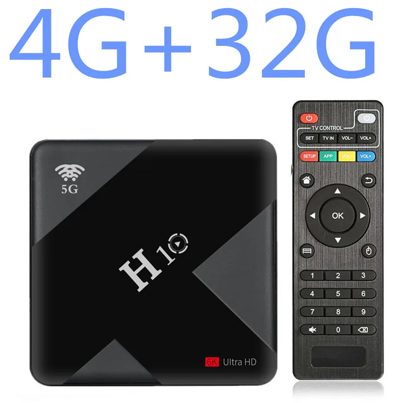 4G 32G Smart tv Box Android 8,1 H10 H6 4 Гб ОЗУ 64 ГБ 32 ГБ 16 ГБ H.265 Wifi медиаплеер для Google Youtube ip tv подписка телеприставка - Цвет: 4G 32G
