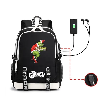 

The Grinch Backpack for School Kids Bookbags for Students Children Casual Mochila Hot Cartoon Print Bag for Girls Boys Bag Bags