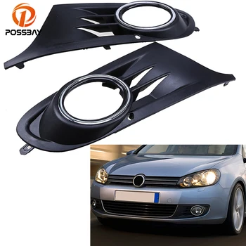 

POSSBAY 1 pair Automobiles Car Front Bumper Lower Grille Fog Light Grills Cover Decoration for VW Golf MK6 2010/2011/2012-2014