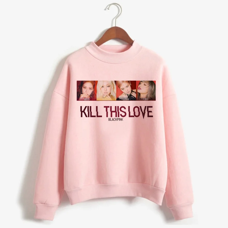 Blackpink Kill This Love Harajuku Толстовка для женщин Ullzang Jennie Rose Lisa Jisoo толстовка с героями мультфильмов осенне-зимняя теплая Женская толстовка с капюшоном - Цвет: H1640