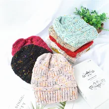 Зимняя брендовая теплая шапка «конский хвост», женская шапка, мягкие вязаные зимние шапки бини для женщин, теплая шапка-булочка, зимняя шапка