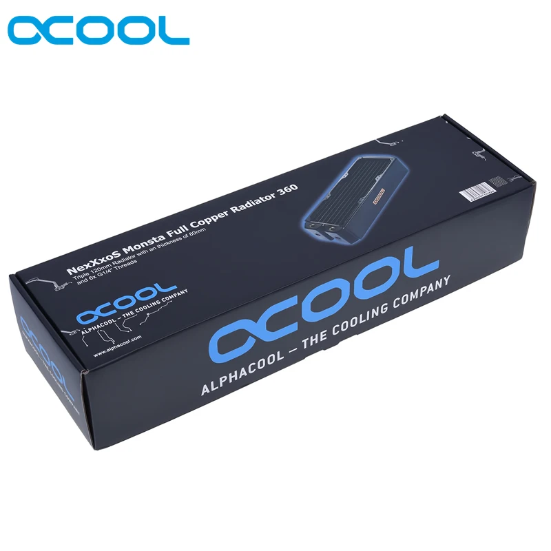 Оригинальный Alphacool NexXxoS Monsta G1/4 80 мм толщина 120*3 360 медный радиатор 12 см вентилятор