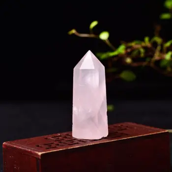 

1pcNatural Rose Quartz Crystal Point Mineral Ornament Magic Healing Stick Reiki Family Home Decoration Study Decoration DIY Gift