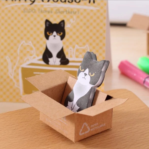 Kawaii кот животное блокнот планировщик коробка милый котенок наклейки школьные канцелярские принадлежности офисные принадлежности