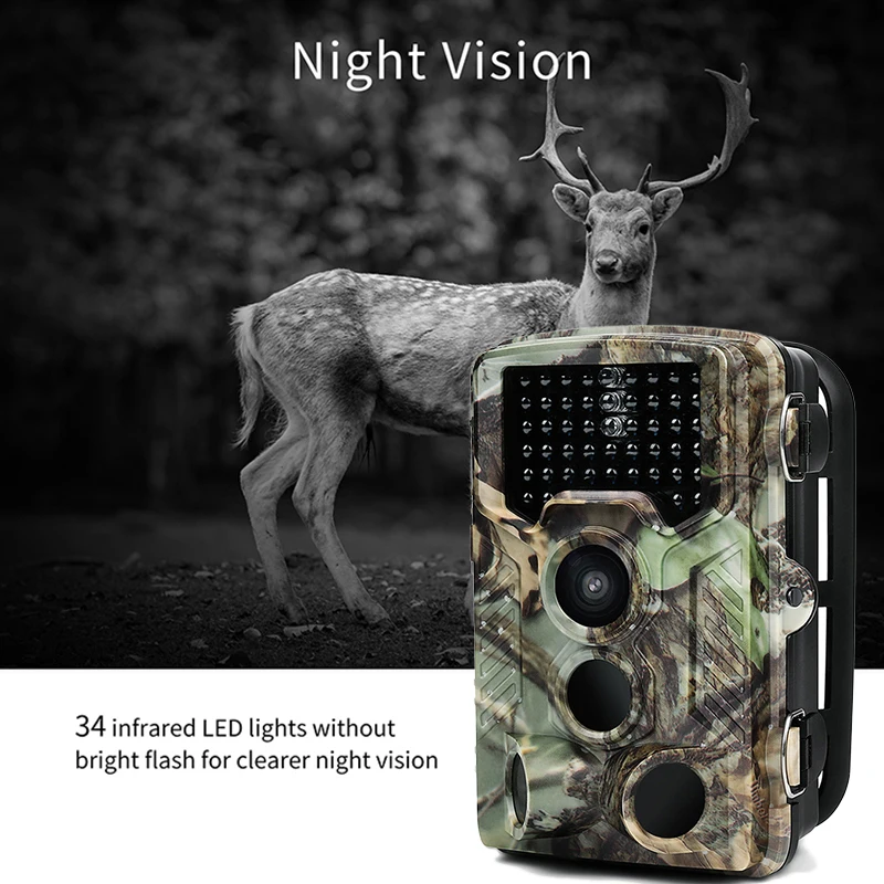 

XT-454 Hunting Camera HD Night Vision Infrared Night Vision Camera 12MP 1080P Wildlife Camera Low Glow For Wildlife Monitoring