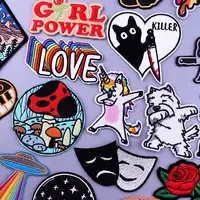 Shop Cartoon Cat Dog Patches, Animal Patch, Unicorn Letter Embroidered Patch | Iron-On Patches for Clothing Stickers Badge Online - Image 2