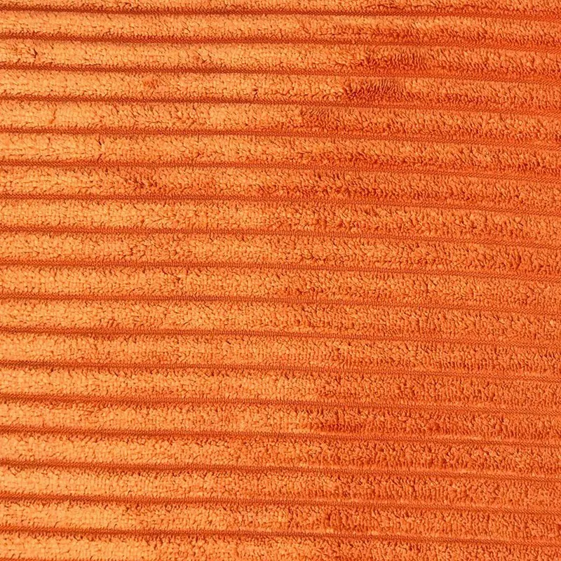 Pack of 2 Corduroy Soft Velvet Striped Solid Square Throw Pillow Covers Cushion Cases 18 X 18 Inch Orange