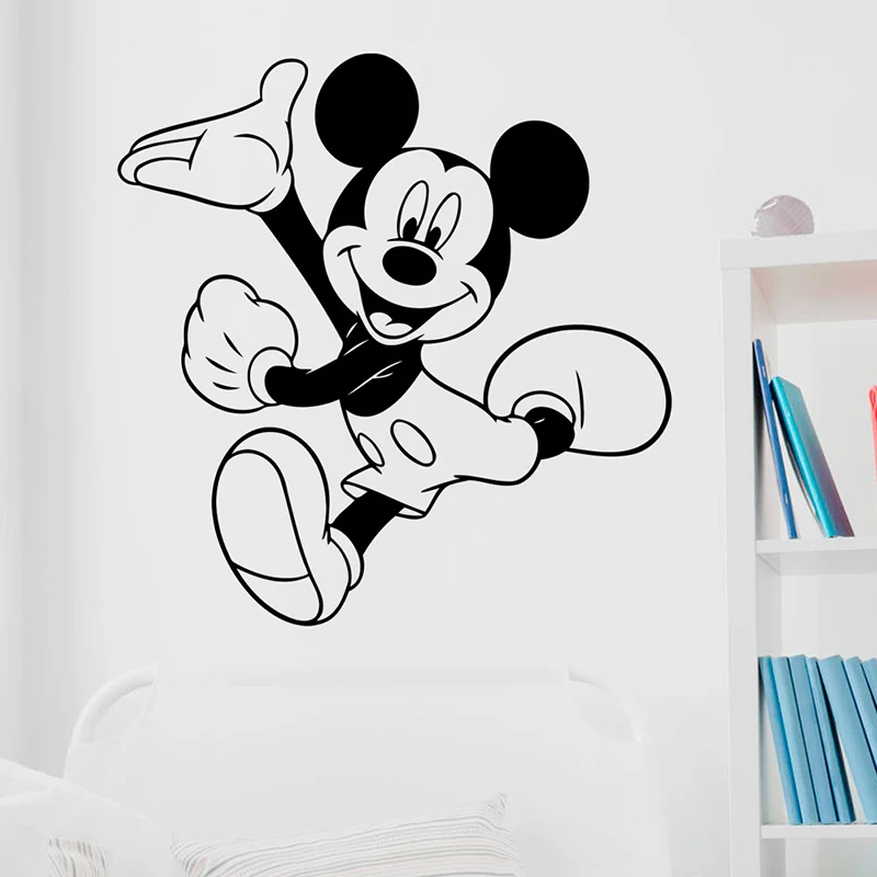 Disney Mickey Mouse Wall Decals Cartoon Vinyl Stickers Wall Art Decor Nursery Kids Rooms Ideas Room Interior Removable Design