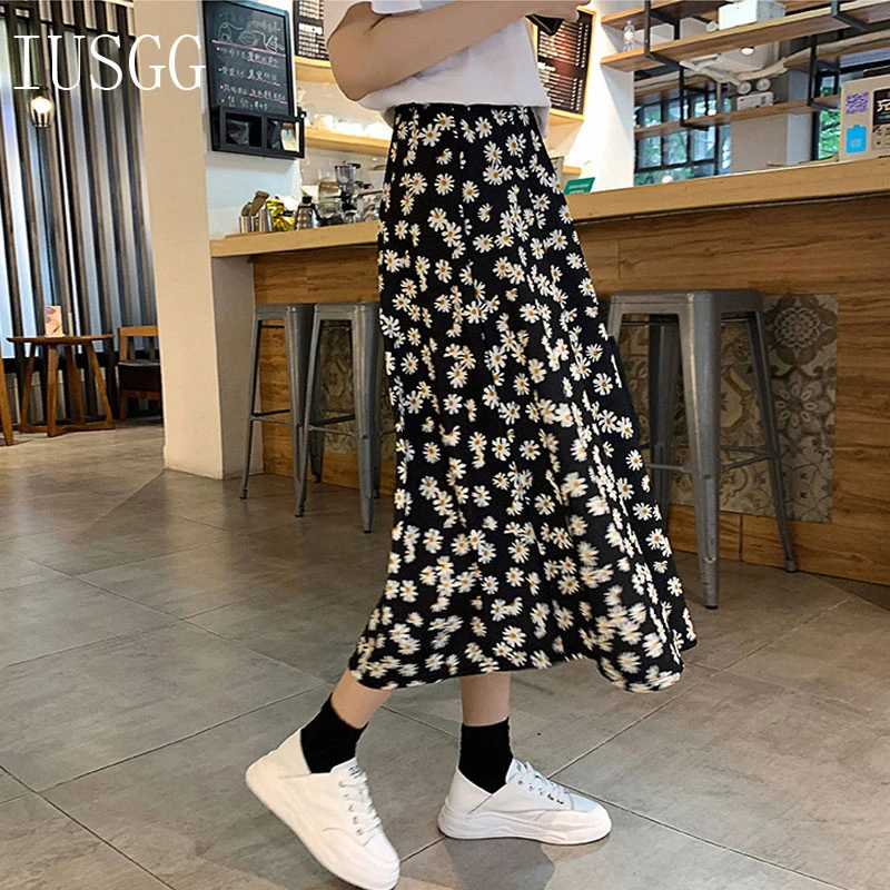 長くて花の咲くシルクシフォンスカート デイジープリントの花柄の服 流行のブロガー 夏 スカート Aliexpress