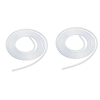 

2x 2M Clear Translucent Food Grade Silicone Tubing Milk Hose Pipe 8X10mm & 4X6mm