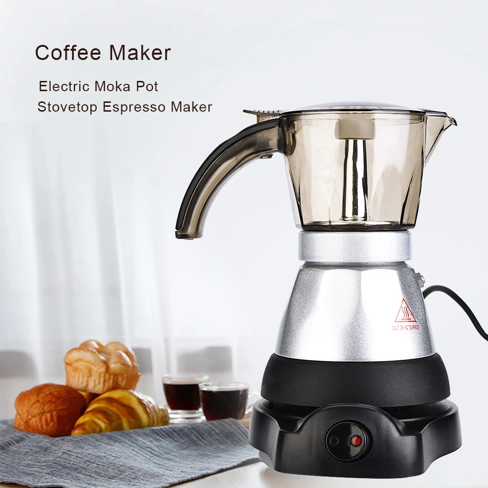 150ml/300 ml 3-6 Cups 480W Electric Pot Detachable Kitchen Stovetop Coffee Maker EU Plug