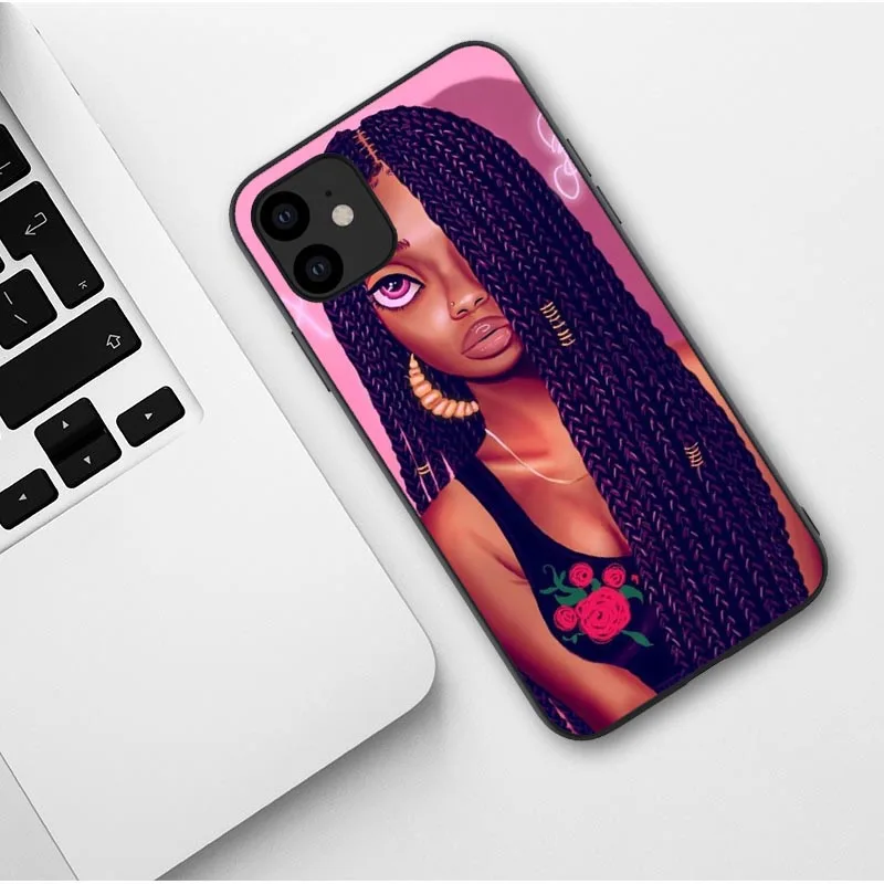 Черный Африканский художественный чехол для iPhone X XR XS Max 8 7 Plus 6 6s Plus melanin poppin силиконовый чехол для iPhone 11 Pro Max