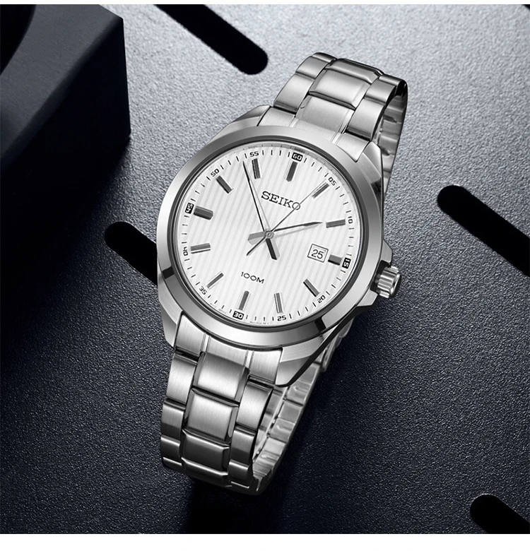SEIKO Официальный продукт часы Мужские Простые кварцевые часы бизнес тренд мужские часы водонепроницаемые мужские наручные часы