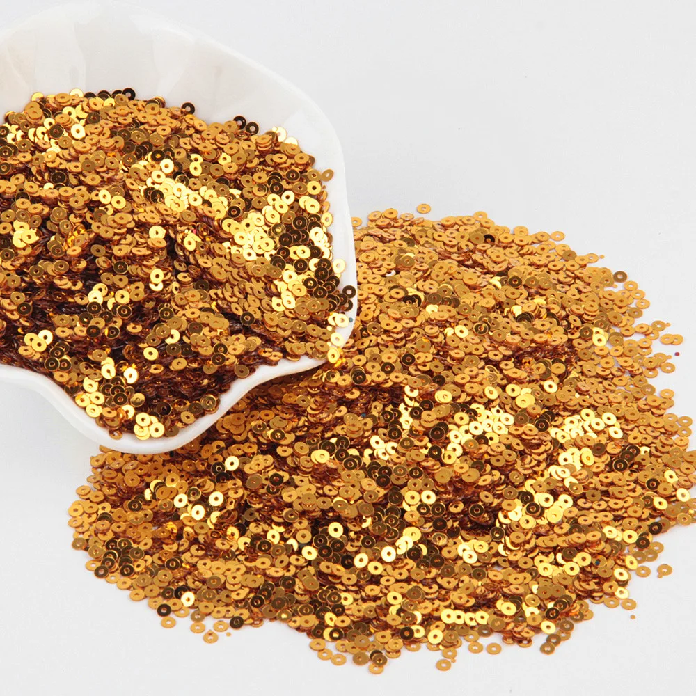 Gold Sequins 3mm-30mm Flat Round PVC Loose For Crafts Sewing Decoration DIY Accessory sequin embroidery accessories,sequin sewing accessories,sequins for crafts,sequins accessories