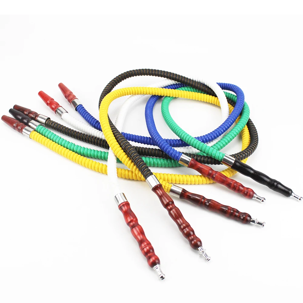 Hookah Accessories 1M Arab Hookah Hose With Wooden Stem Smoking Pipe Nargile Sheesha Narguile Shisha Hose Hookah Accessories