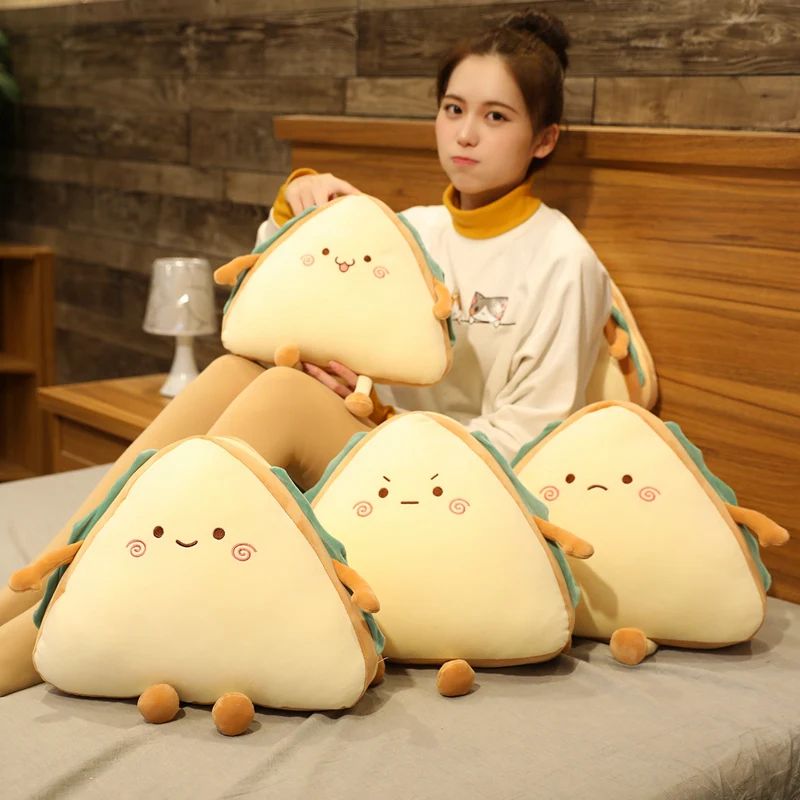 Simulation Food Sandwich Cake Plush Toy Cute Bread Stuffed Doll Soft Nap Sleep Pillow Sofa Bed Cushion Creative Birthday Gift 2