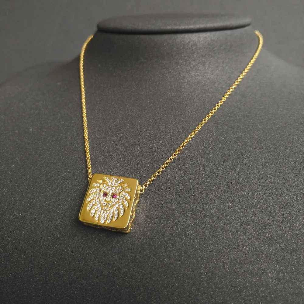 New Punk Necklace Chokers For Women Gold Color Geometric Square Pendant Necklaces Lion Statement Party Hip Pop Jewelry Zk30 | Украшения и