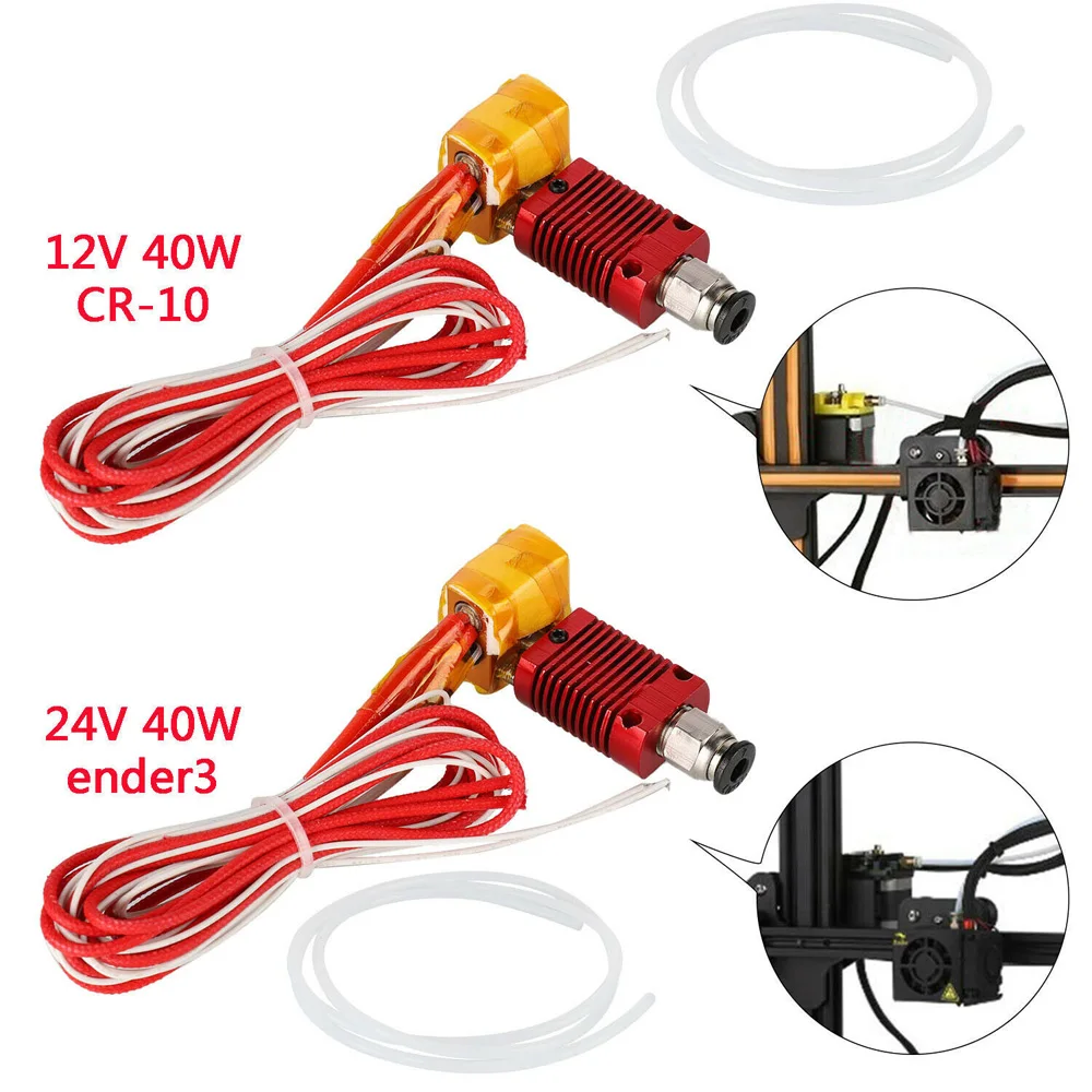 

Extruder Kit With temperature thermistor pipe heater 12V/24V 1.75mm 0.4mm 40W For 3D Printer CR-10 Ender 3 MK8