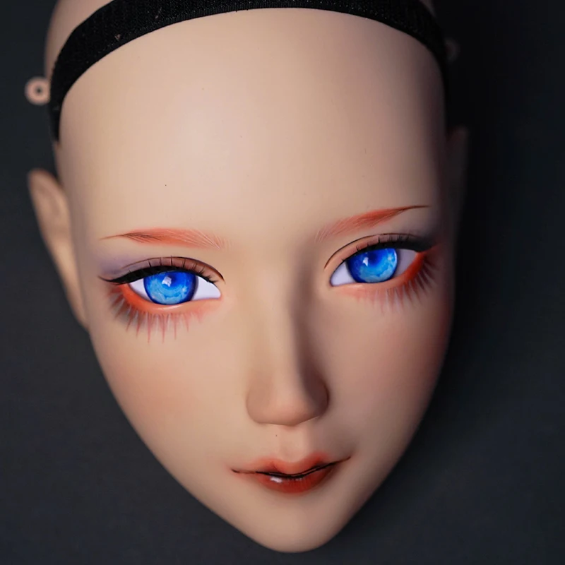LiLi Mask-13) милая девушка Смола половина головы настроить Косплей Японская ролевая игра Аниме Силиконовые кигуруми маска Трансвестит кукла