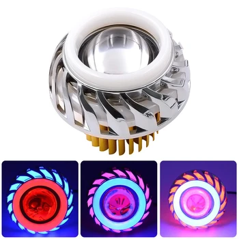 

12-85V Motorcycle LED Headlights Helical Circle Dual Lens Angel Eye Devil Eye Motorcycle Headlamp 30W 1200LM