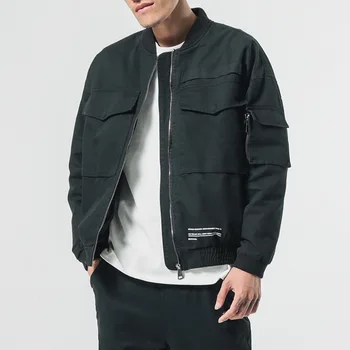 

Cargo Jacket green Men's Japanese-style Casual Fashion Simple Workwear Cowboy Jacket Outwear pocket cargo jacket