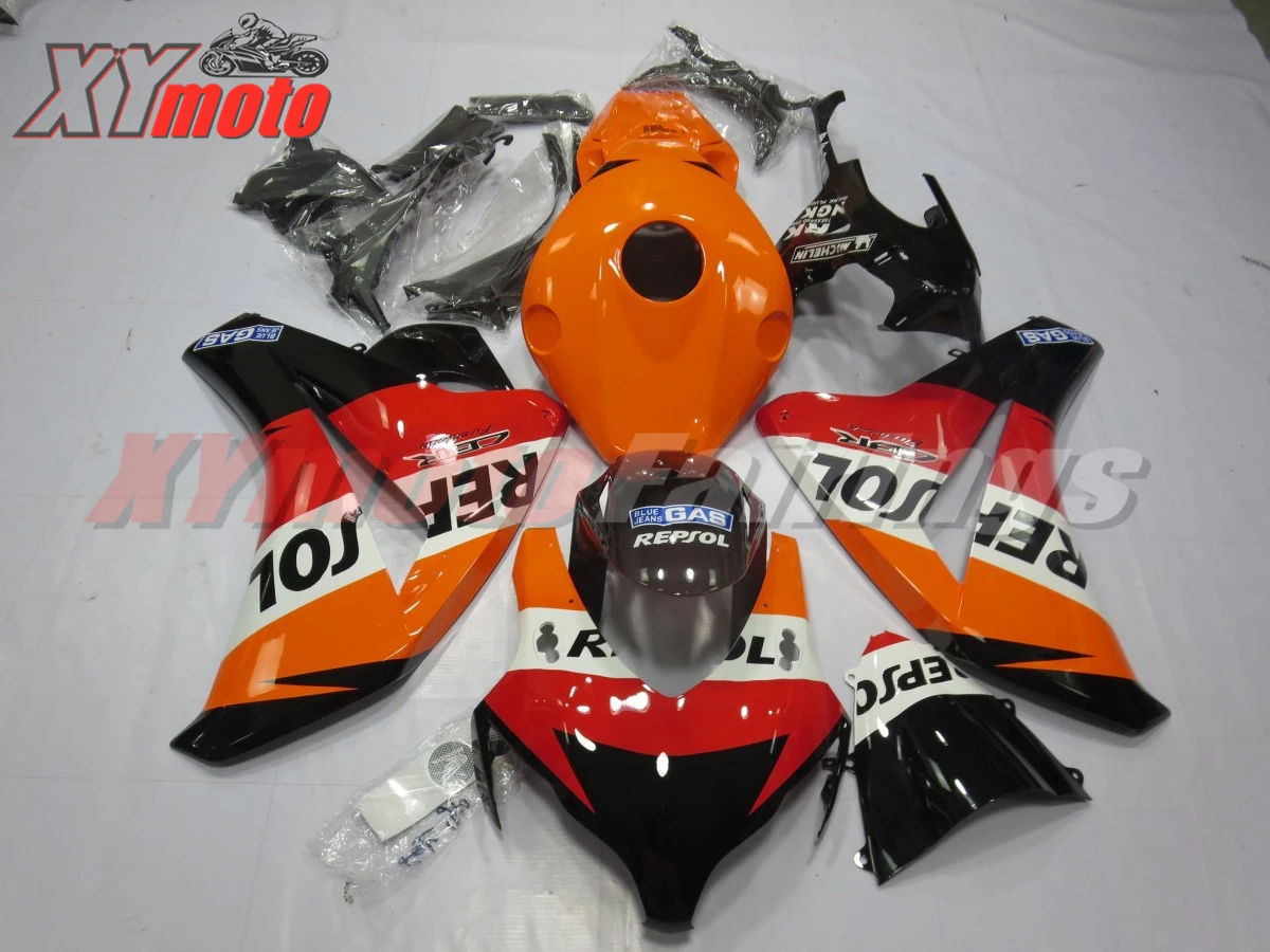 Обтекатели для мотоциклов, Набор для HONDA CBR1000RR 2008-2011, инжекторный АБС-пластик, обтекатель CBR 1000 RR 08-11 Gloss Repsol, кузов