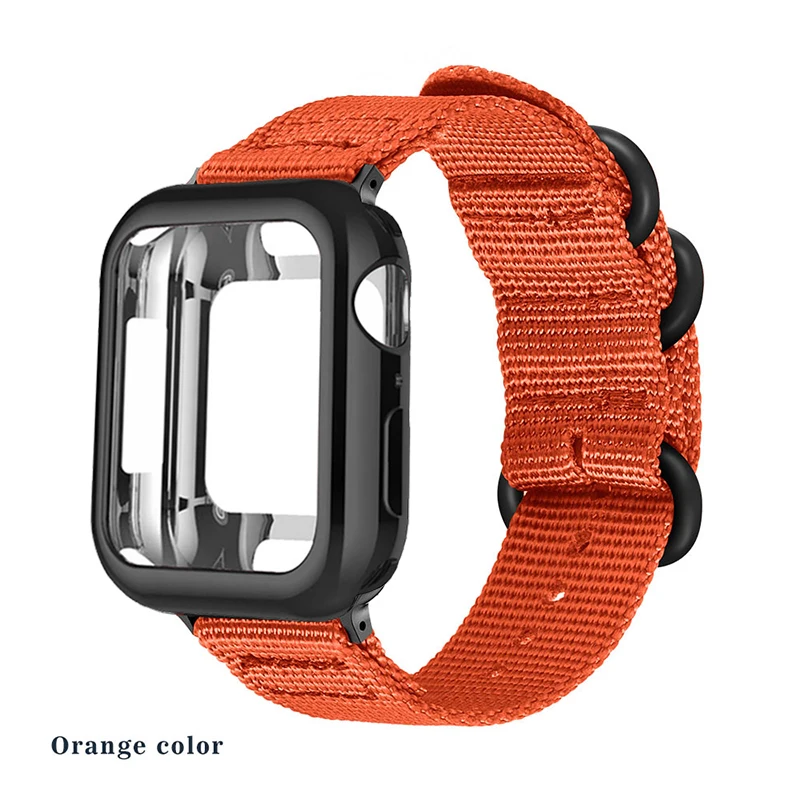 Нейлоновый спортивный ремешок+ чехол для apple watch 5, 4, 3, 2, 1 серия 42 мм, 44 мм, ремешок для Iwatch 38 мм, 40 мм, чехол для наручного браслета, аксессуары