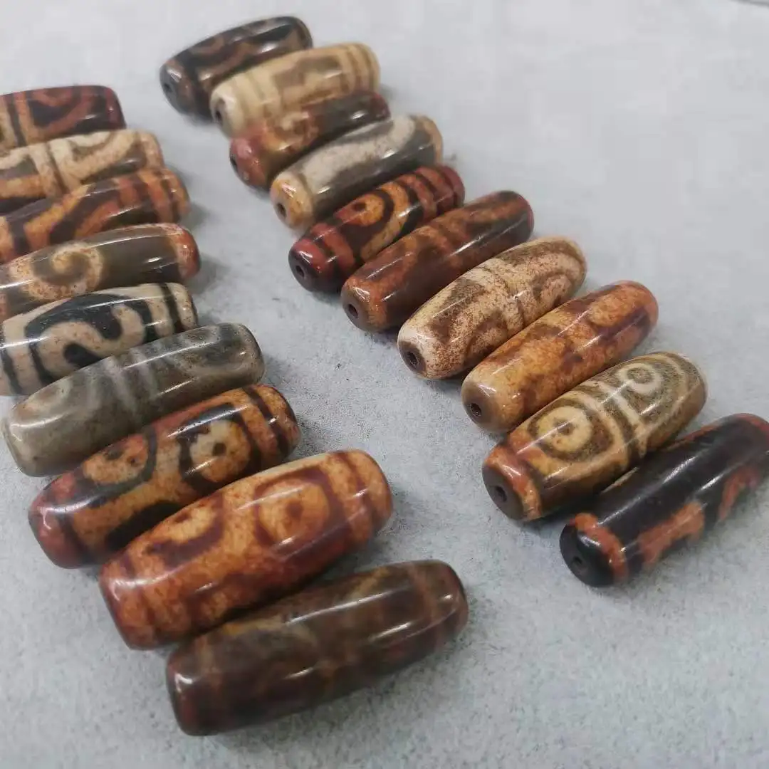 1pcs/lot natural red special Tibetan dzi agate A variety of totem patterns Rare and precious natural accessories gem jewelry diy