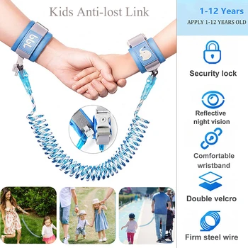 

Children Baby Safety Walking Harness Anti Lost Adjustable Traction Rope Reminder Toddler Wristband Walk Assistant belt