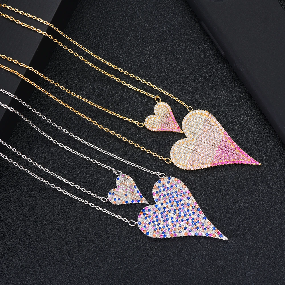 Soramoore New Valentine's Day Gift 2pcs Necklace Heart Stackable Dainty Initial Chokers Necklaces for women girlfriend Women