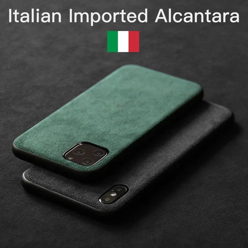 Alcantara Leather Back Cover For iPhone 11 12 Pro Max Case Luxury Artificial Phone Case For iPhone SE Xs Max XR 7 8 6S Plus X
