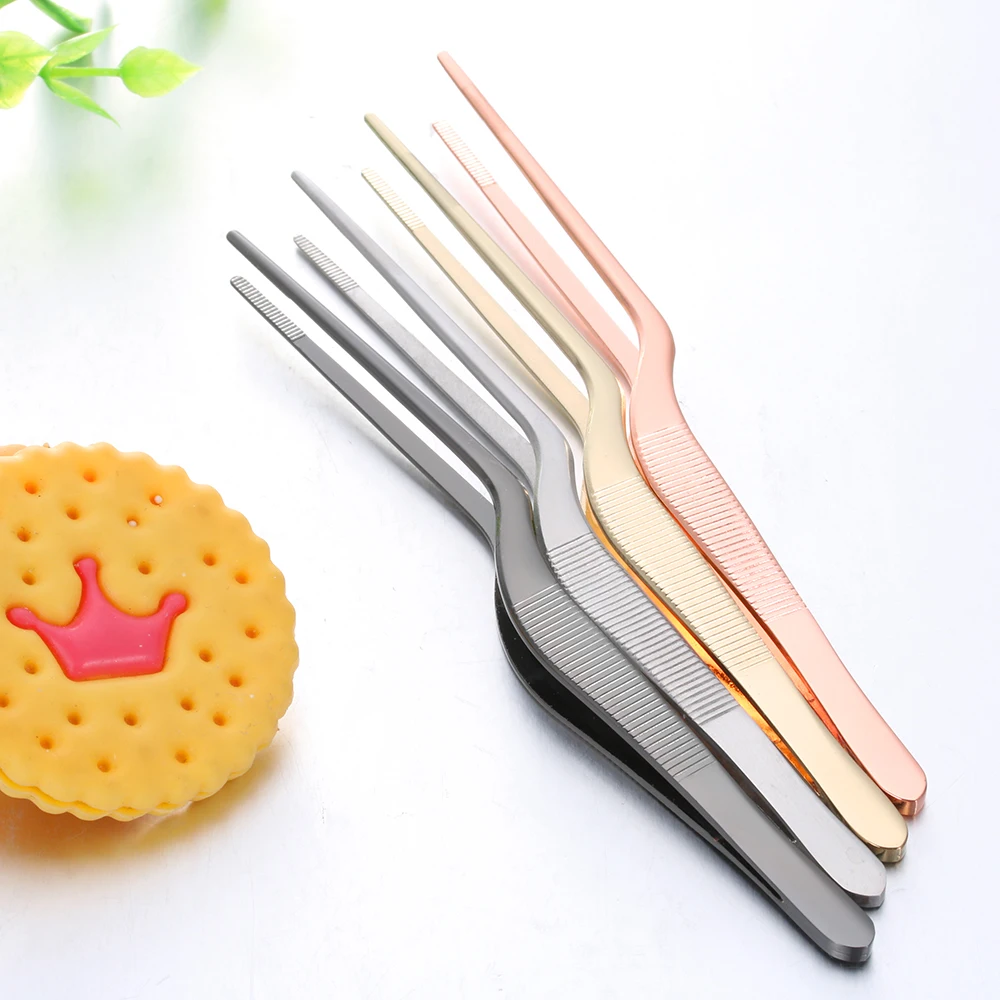 Kitchen Tweezer BBQ Food Tweezer Clip Mini Chief Tongs Stainless Steel Portable 14/16/20/23/26/30cm