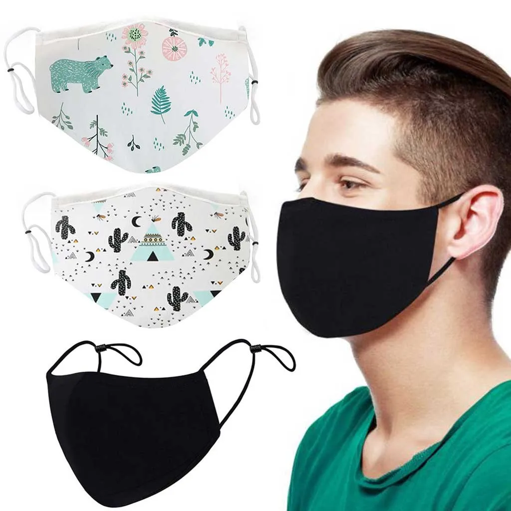 anti dust mask PM2.5 filter mouth Mask Print Cotton Thick Breathable Coldproof Dust Washable Set 8pcs bacteria proof Flu | Аксессуары
