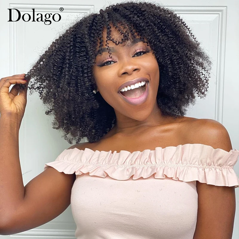 Curly lace wigs with bangs Clearance