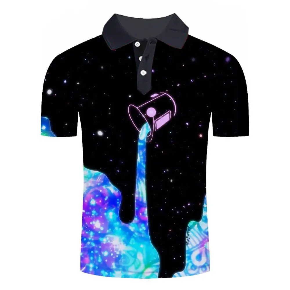 Мужская мода пламя 3D печать с короткими рукавами Поло рубашка Новая летняя Тонкая Повседневная Звезда молока рубашка поло Модный мужская одежда