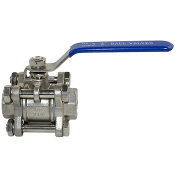 

BSPT 1/2 Inch DN15 3 Piece Full Port Ball Valve Thread Type Stainless Steel 316 1000 Psi Handle with Blue Vinyl Insulation
