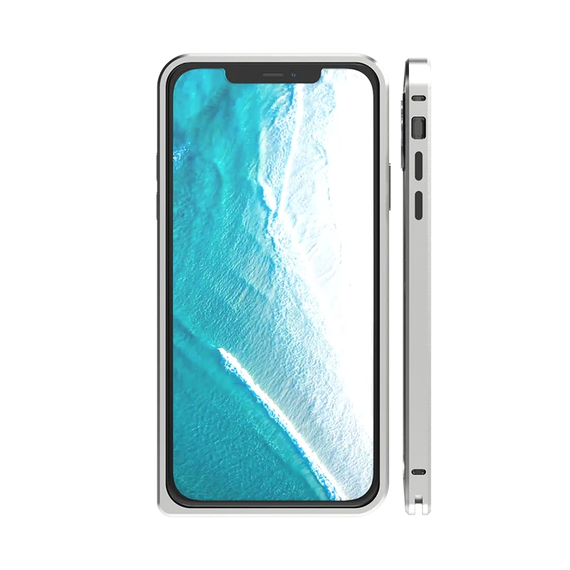 Противоударный чехол-бампер с алюминиевой металлической рамкой для iPhone 11 12 Mini Pro